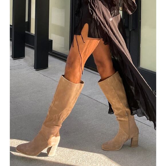 Dolce Vita Womens Fynn Knee High Boots US 6 M EU 36 Light Brown Taupe Suede NWOB - Picture 1 of 12